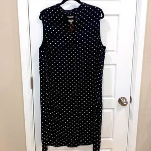 NWT Anne Klein Black and White Polka Dot Dress Size XL